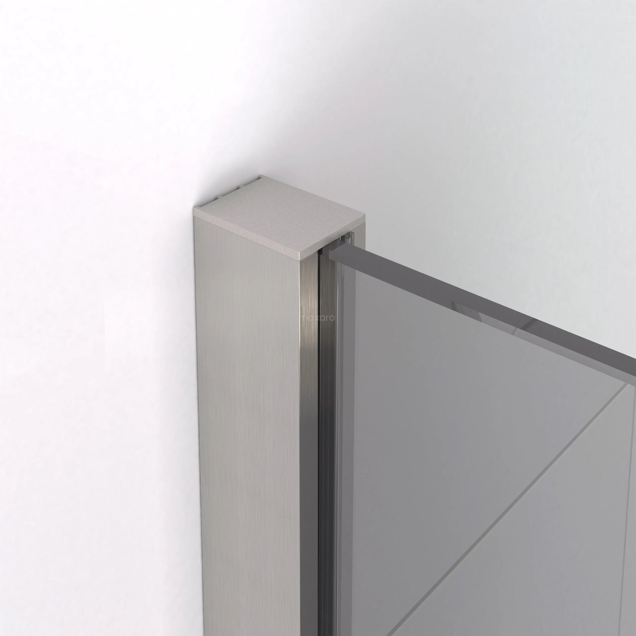 Diamond Douchedeur | 80 Cm Rvs Rookglas Draaideur - Afbeelding 2