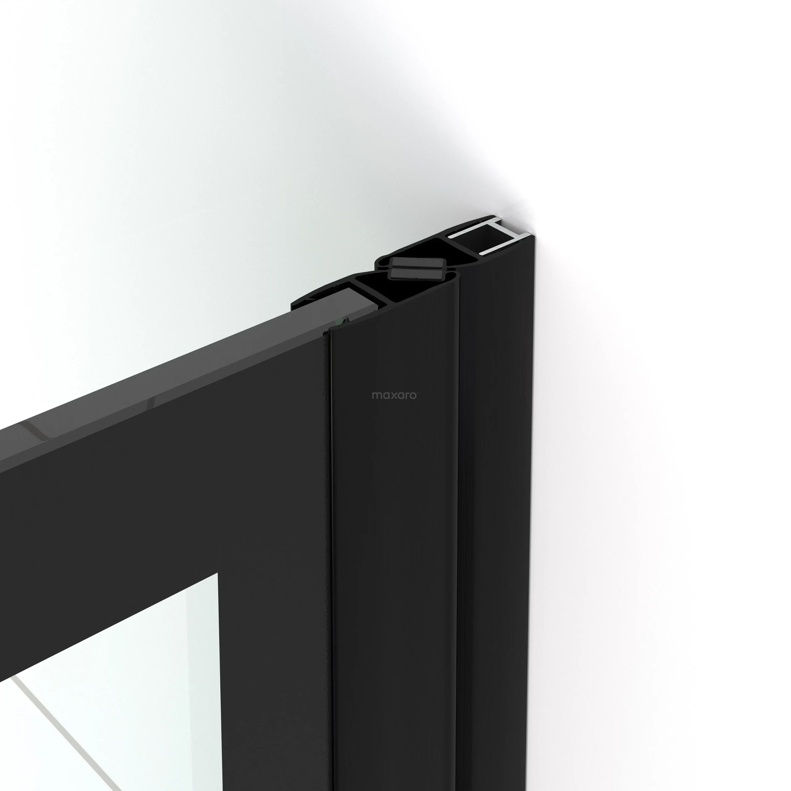 Diamond Douchedeur | 90 Cm Mat Zwart Helder Met 4 Zwarte Strepen Draaideur - Afbeelding 7