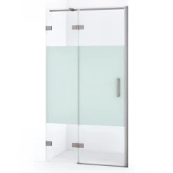 Diamond Douchedeur | 90 Cm Rvs Helder Met Matte Strook Draaideur