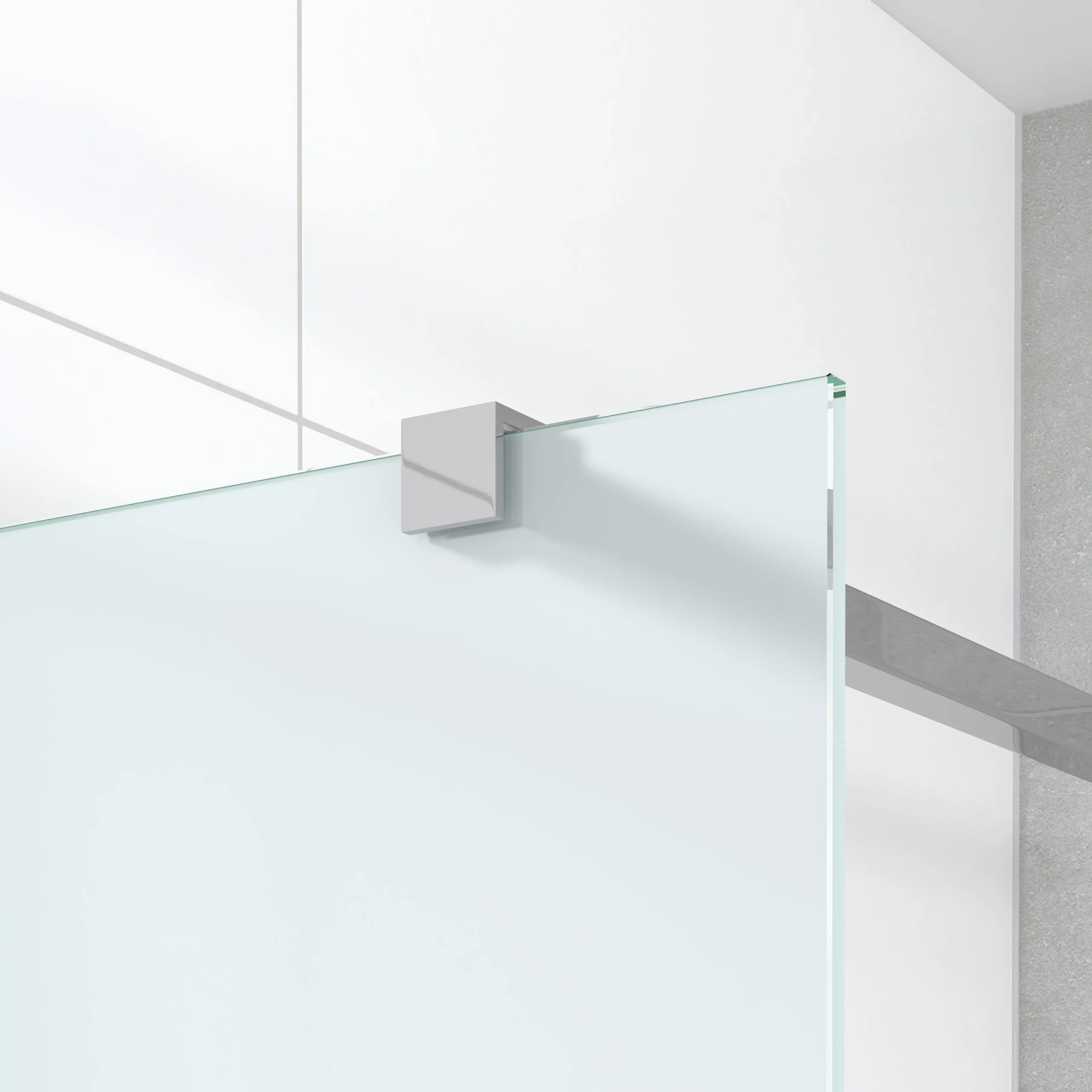 Diamond Inloopdouche | 100 Cm Chroom Matglas Vaste Wand - Afbeelding 3