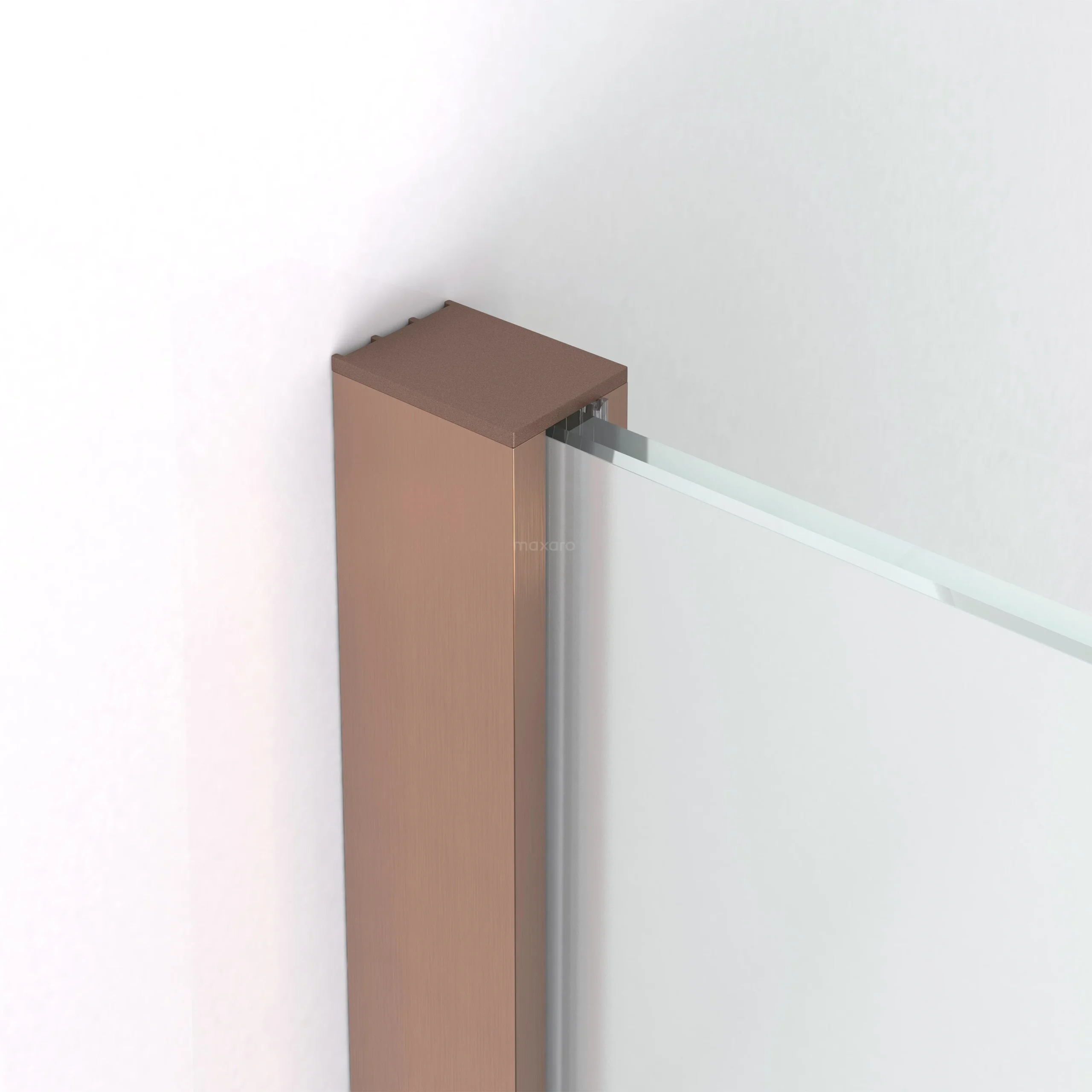 Diamond Inloopdouche | 100 Cm Koper Helder Met Matte Strepen Vaste Wand - Afbeelding 2