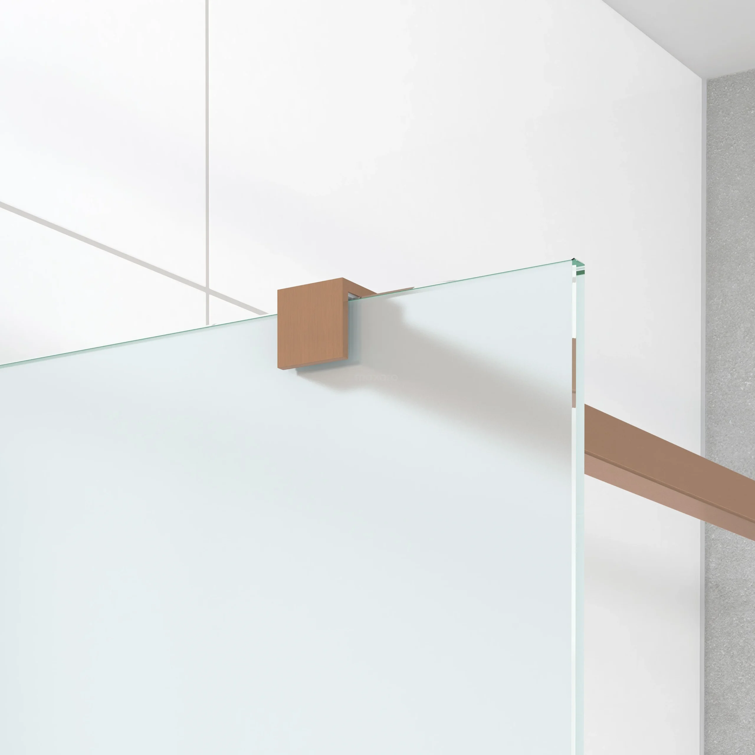 Diamond Inloopdouche | 100 Cm Koper Helder Met Matte Strepen Vaste Wand - Afbeelding 3