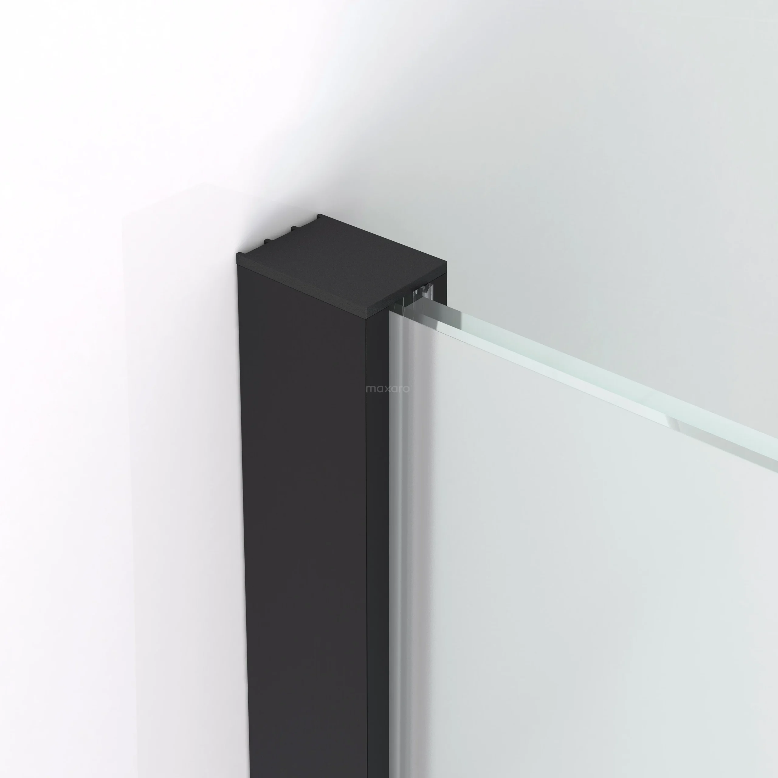 Diamond Inloopdouche | 100 Cm Zwart Chroom Helder Met Matte Strepen Vaste Wand - Afbeelding 2