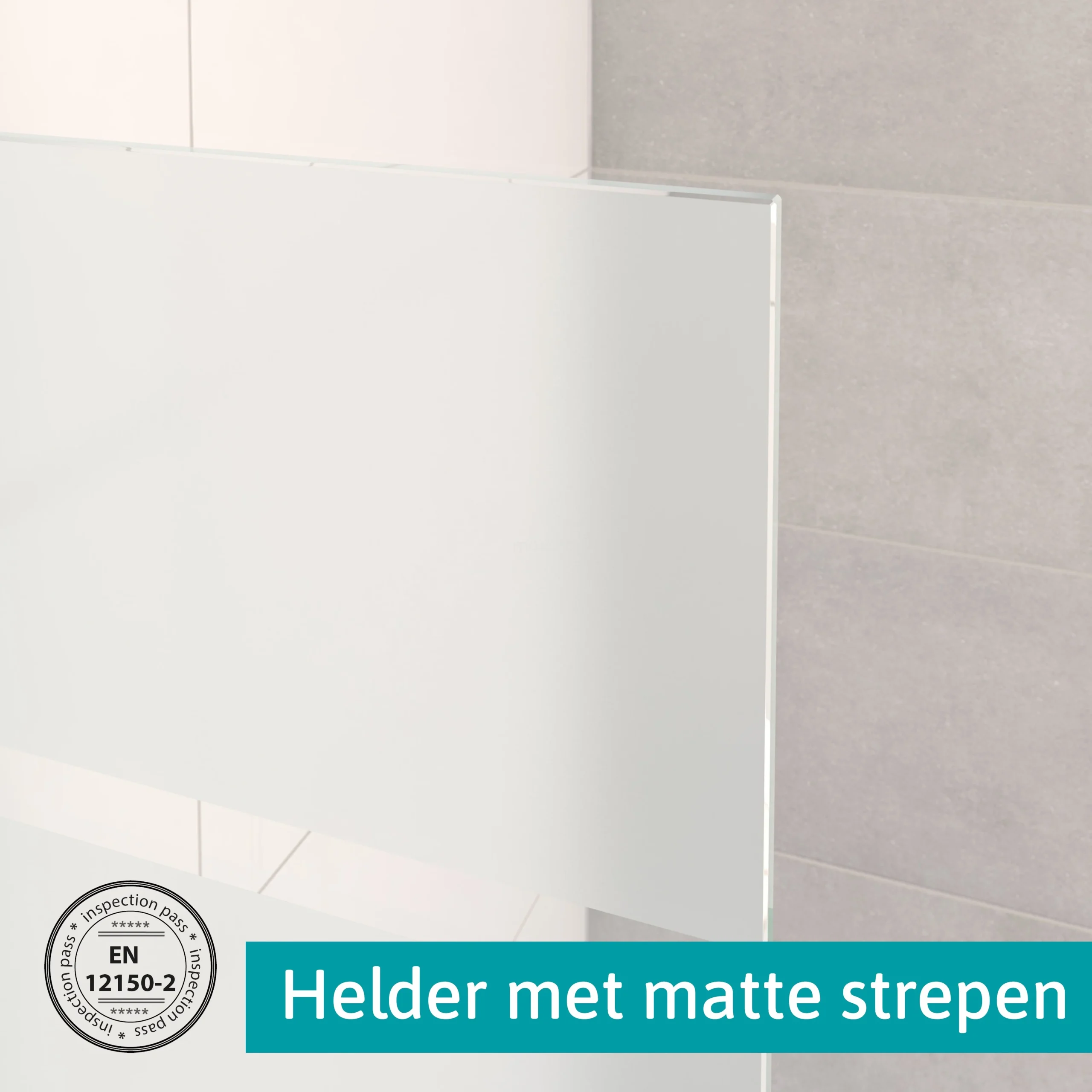 Diamond Inloopdouche | 100 Cm Zwart Chroom Helder Met Matte Strepen Vaste Wand - Afbeelding 5