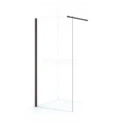 Diamond Inloopdouche | 100 Cm Zwart Metaal Helder Glas Vaste Wand