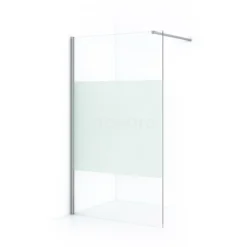 Diamond Inloopdouche | 110 Cm Chroom Helder Met Matte Strook Vaste Wand