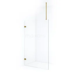 Diamond Inloopdouche | 120 Cm Goud Helder Glas Vaste Wand