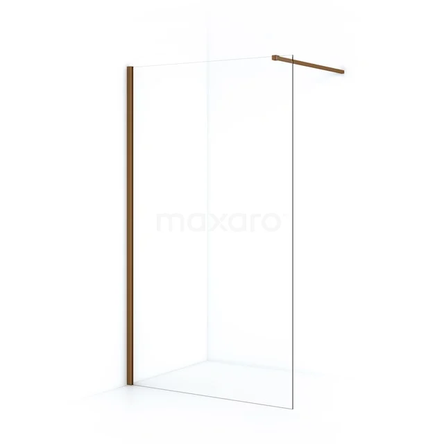 Diamond Inloopdouche | 120 Cm Koper Helder Glas Vaste Wand