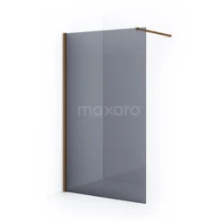 Diamond Inloopdouche | 120 Cm Koper Rookglas Vaste Wand