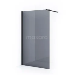 Diamond Inloopdouche | 120 Cm Mat Zwart Rookglas Vaste Wand