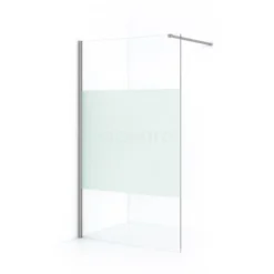 Diamond Inloopdouche | 120 Cm Rvs Helder Met Matte Strook Vaste Wand