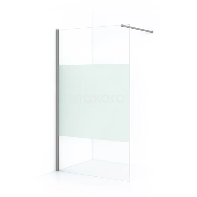 Diamond Inloopdouche | 120 Cm Rvs Helder Met Matte Strook Vaste Wand