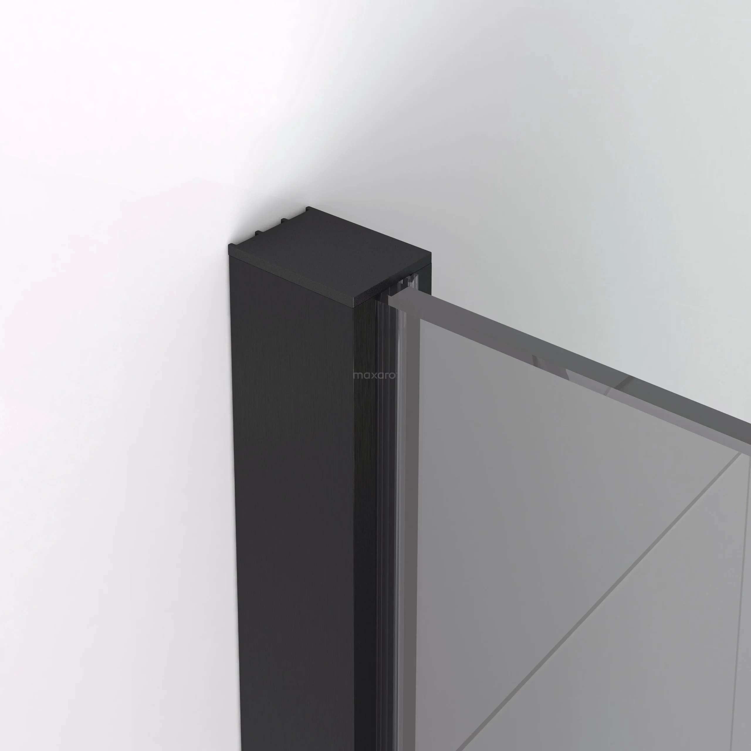 Diamond Inloopdouche | 120 Cm Zwart Metaal Rookglas Vaste Wand - Afbeelding 2