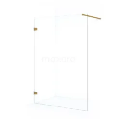 Diamond Inloopdouche | 140 Cm Goud Helder Glas Vaste Wand