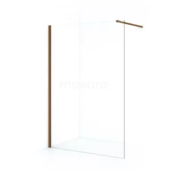 Diamond Inloopdouche | 140 Cm Koper Helder Glas Vaste Wand