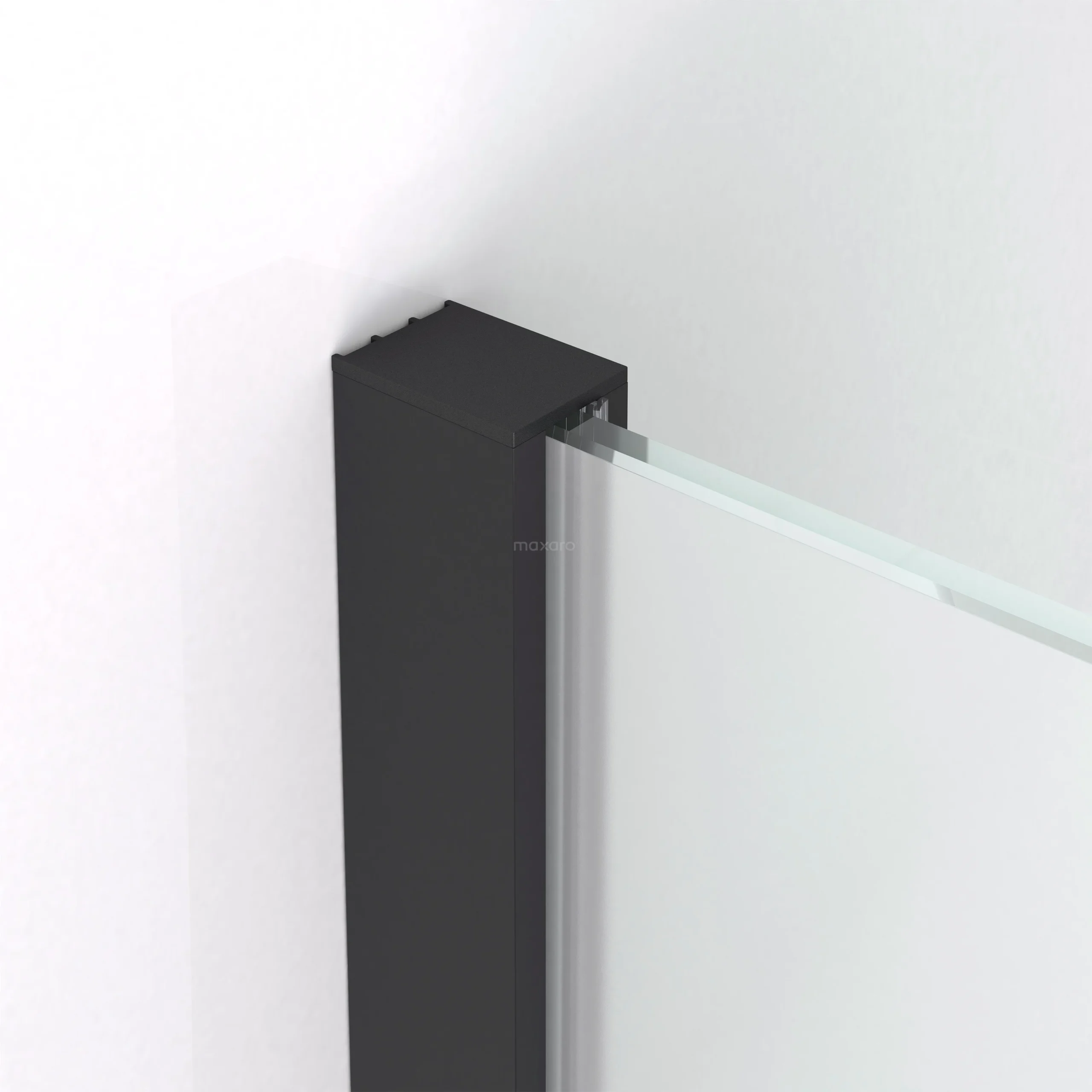 Diamond Inloopdouche | 140 Cm Mat Zwart Helder Met Matte Strepen Vaste Wand - Afbeelding 2