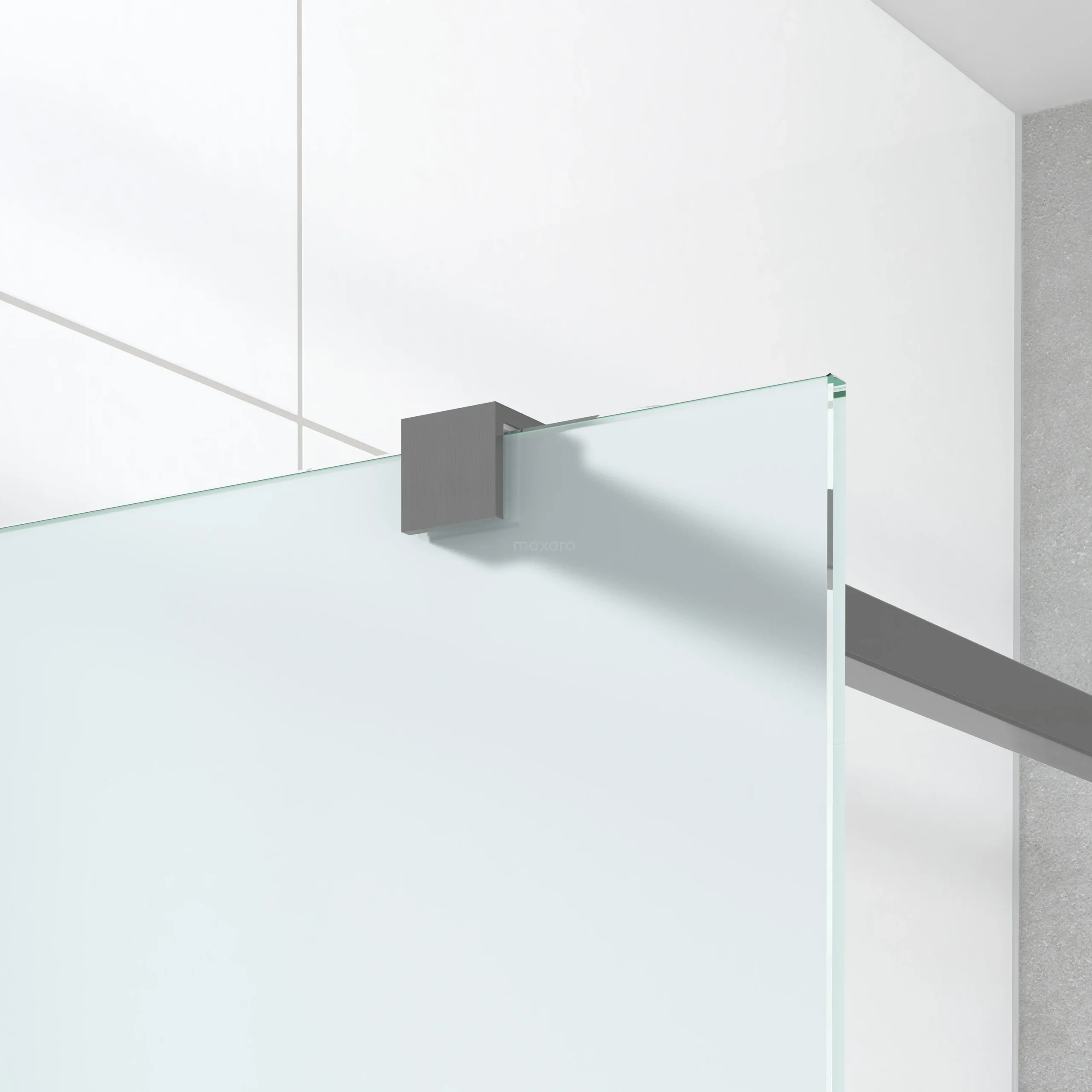 Diamond Inloopdouche | 140 Cm Zwart Metaal Matglas Vaste Wand - Afbeelding 3