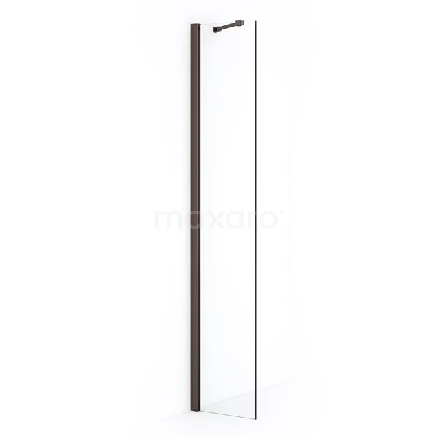 Diamond Inloopdouche | 40 Cm Zwart Metaal Helder Glas Vaste Wand