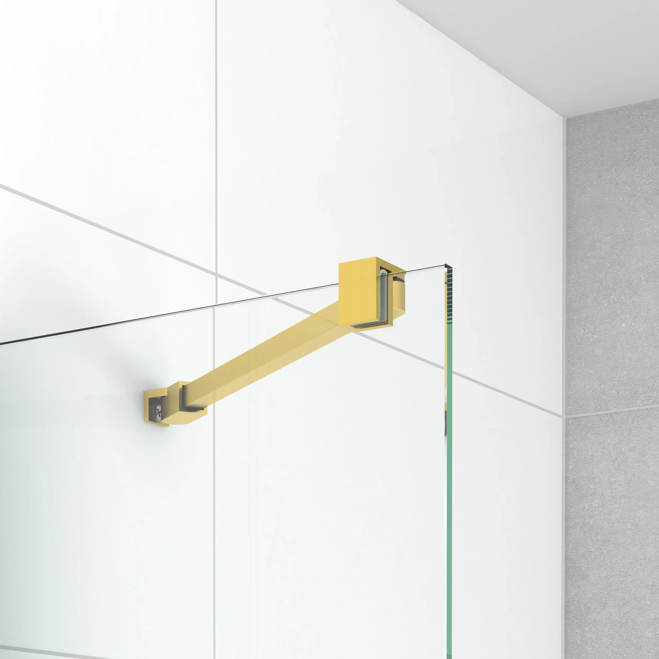 Diamond Inloopdouche | 50 Cm Goud Helder Glas Vaste Wand - Afbeelding 3