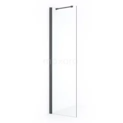 Diamond Inloopdouche | 50 Cm Zwart Chroom Helder Glas Vaste Wand