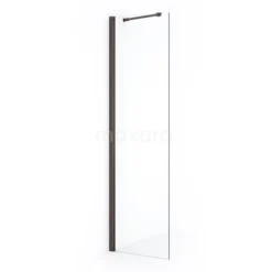 Diamond Inloopdouche | 50 Cm Zwart Metaal Helder Glas Vaste Wand