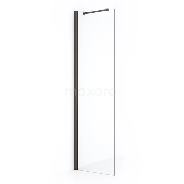 Diamond Inloopdouche | 50 Cm Zwart Metaal Helder Glas Vaste Wand