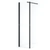 Diamond Inloopdouche | 60 Cm Mat Zwart Helder Glas Vaste Wand Met Zijwand