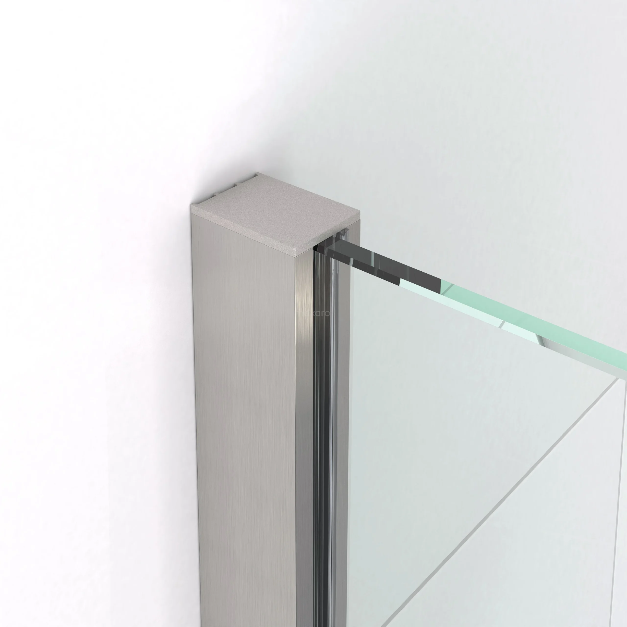 Diamond Inloopdouche | 60 Cm Rvs Helder Glas Vaste Wand - Afbeelding 2