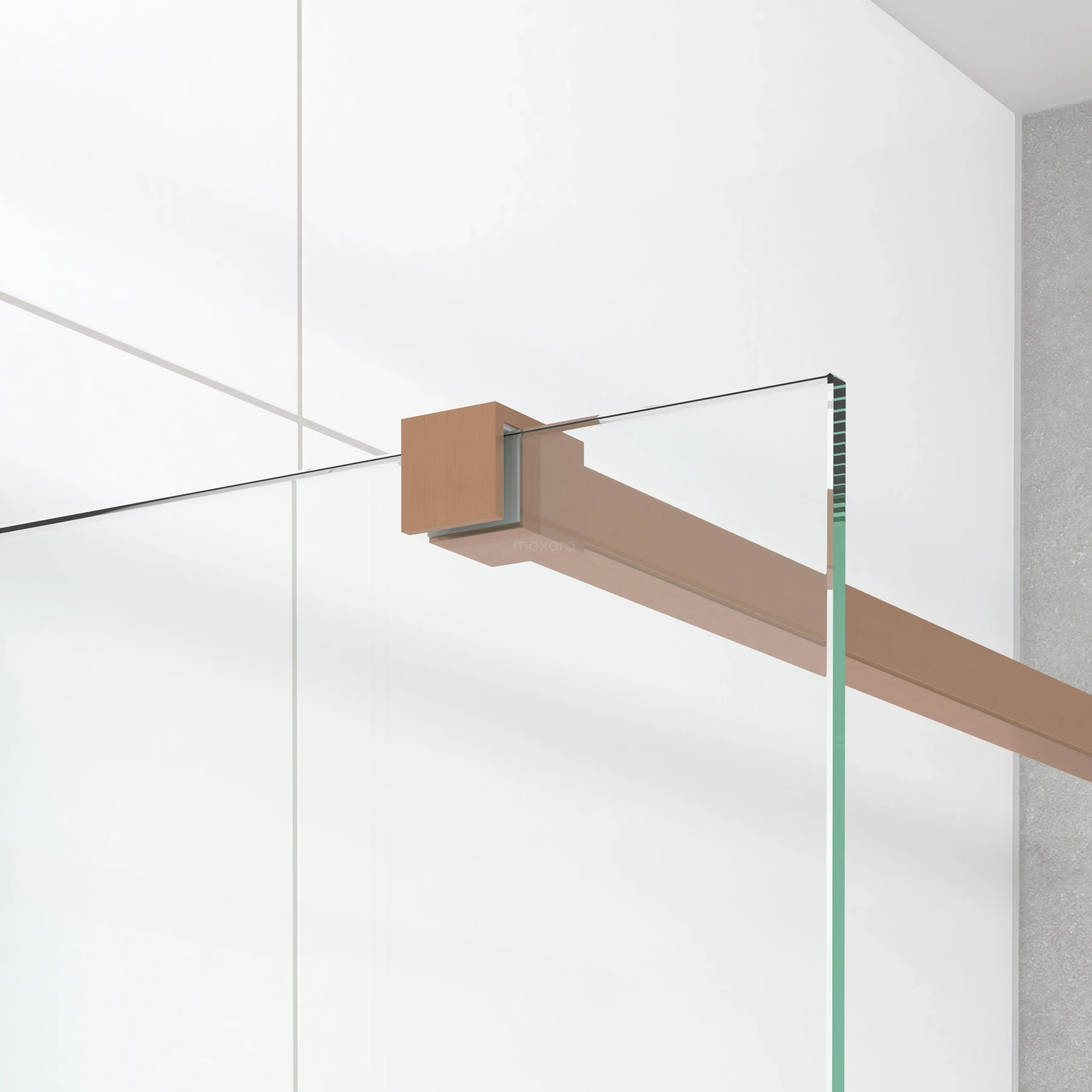 Diamond Inloopdouche | 70 Cm Koper Helder Glas Vaste Wand - Afbeelding 3