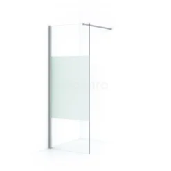 Diamond Inloopdouche | 80 Cm Chroom Helder Met Matte Strook Vaste Wand