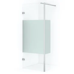 Diamond Inloopdouche | 80 Cm Chroom Helder Met Matte Strook Vaste Wand Met Zijwand