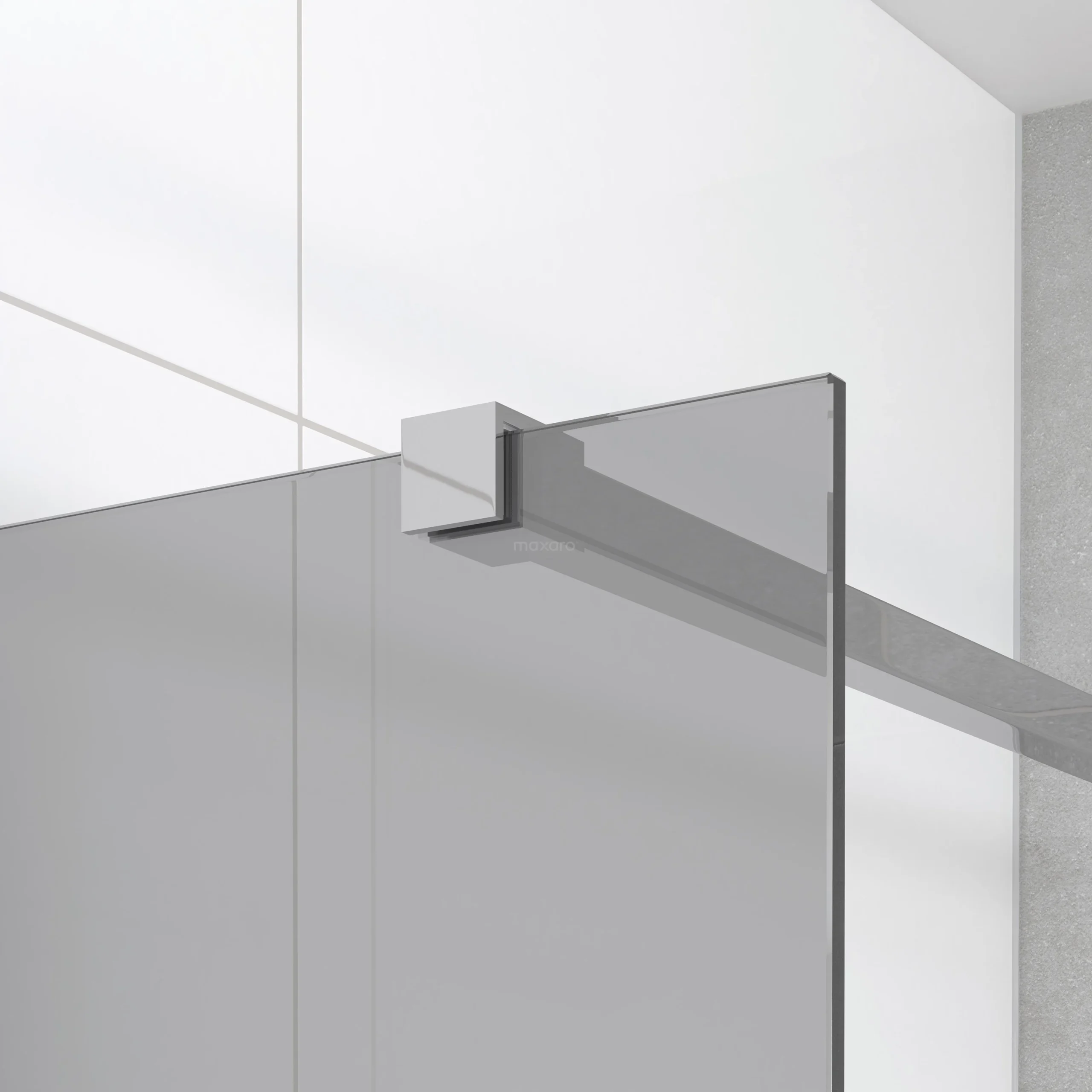 Diamond Inloopdouche | 80 Cm Chroom Rookglas Vaste Wand Met Zijwand - Afbeelding 3
