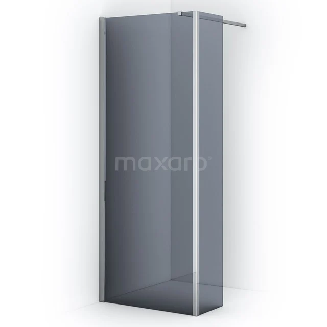 Diamond Inloopdouche | 80 Cm Chroom Rookglas Vaste Wand Met Zijwand