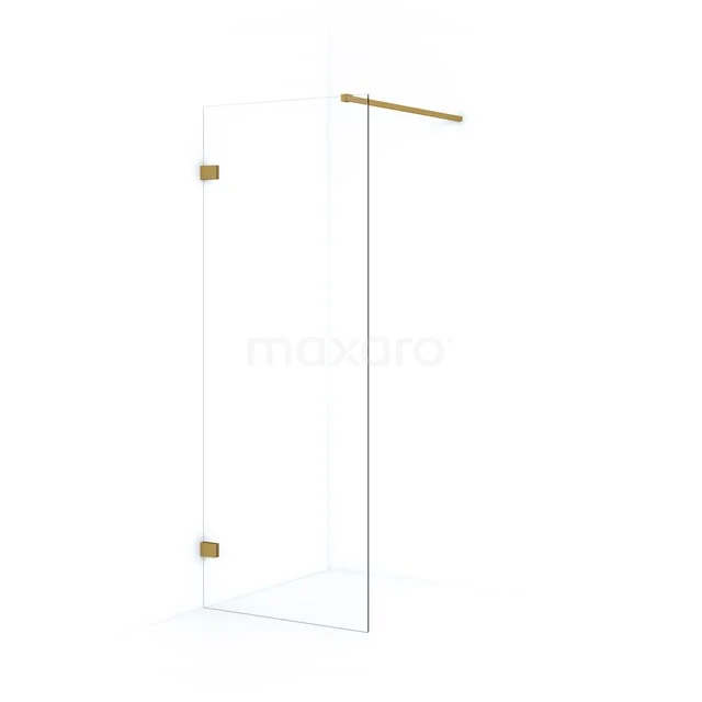 Diamond Inloopdouche | 80 Cm Goud Helder Glas Vaste Wand