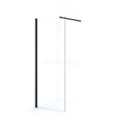 Diamond Inloopdouche | 80 Cm Mat Zwart Helder Glas Vaste Wand
