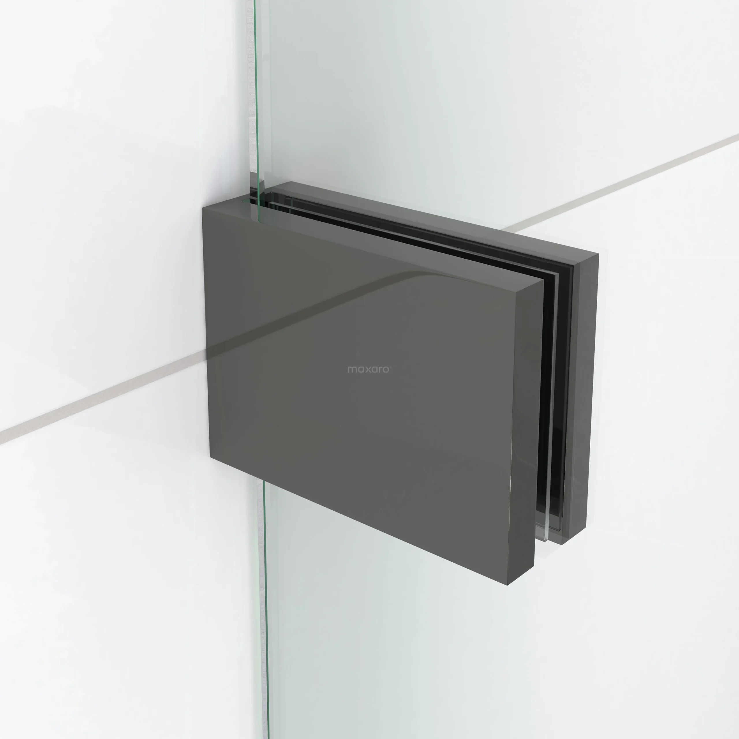 Diamond Inloopdouche | 80 Cm Zwart Chroom Helder Glas Vaste Wand - Afbeelding 2