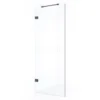 Diamond Inloopdouche | 80 Cm Zwart Chroom Helder Glas Vaste Wand