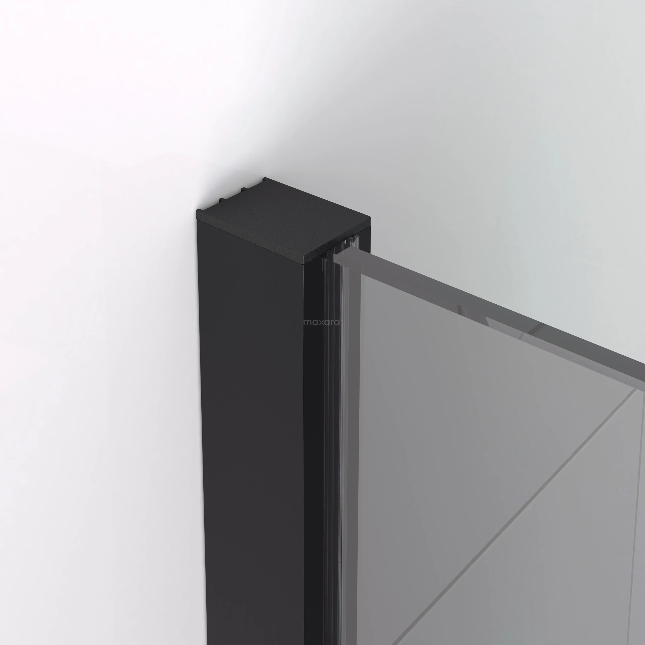 Diamond Inloopdouche | 80 Cm Zwart Chroom Rookglas Vaste Wand - Afbeelding 2