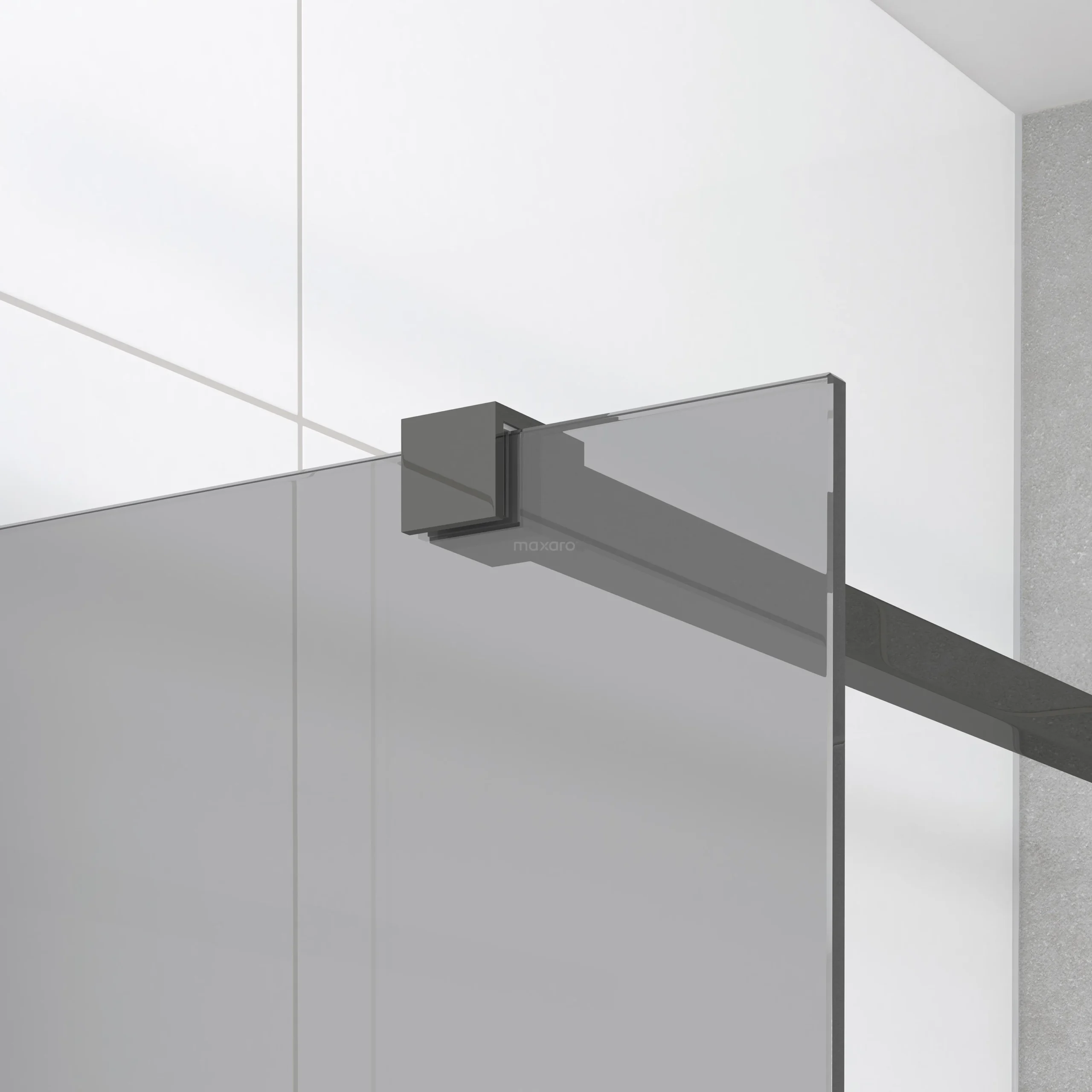 Diamond Inloopdouche | 80 Cm Zwart Chroom Rookglas Vaste Wand - Afbeelding 3