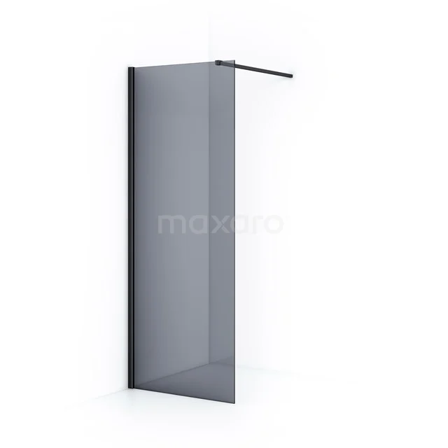 Diamond Inloopdouche | 80 Cm Zwart Chroom Rookglas Vaste Wand