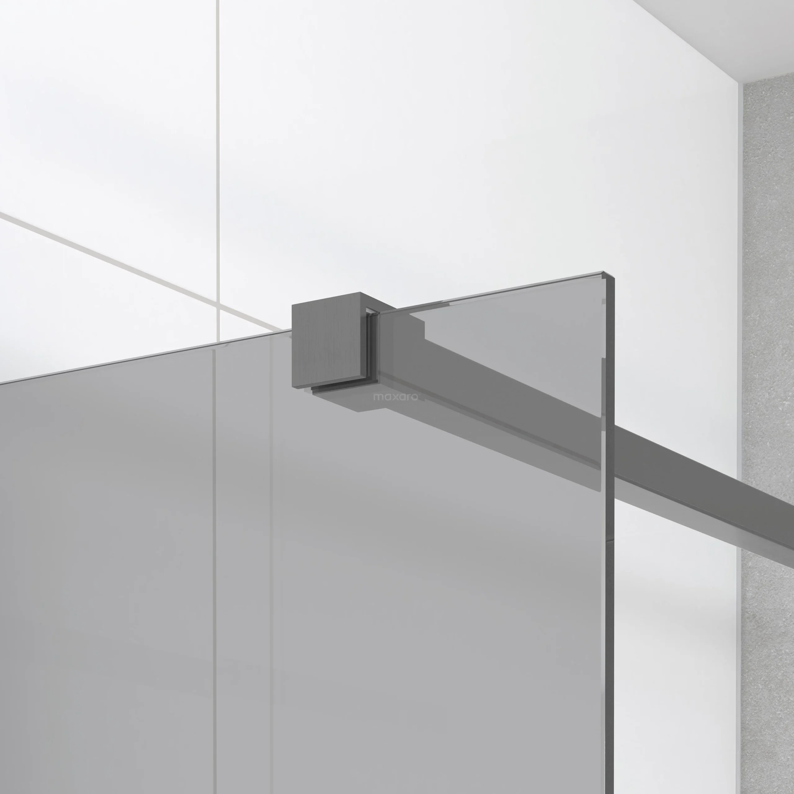 Diamond Inloopdouche | 80 Cm Zwart Metaal Rookglas Vaste Wand - Afbeelding 3