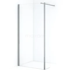 Diamond Inloopdouche | 90 Cm Chroom Helder Glas Vaste Wand Met Zijwand