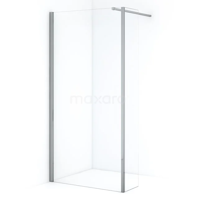 Diamond Inloopdouche | 90 Cm Chroom Helder Glas Vaste Wand Met Zijwand