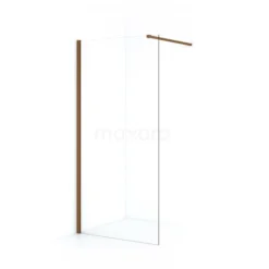 Diamond Inloopdouche | 90 Cm Koper Helder Glas Vaste Wand