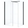 Diamond Inloopdouche | 90x90 Cm Mat Zwart Helder Glas 2 Vaste Wanden