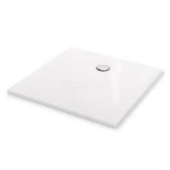 Douchebak 100x100cm Vierkant Mineraalmarmer Hoogglans Wit