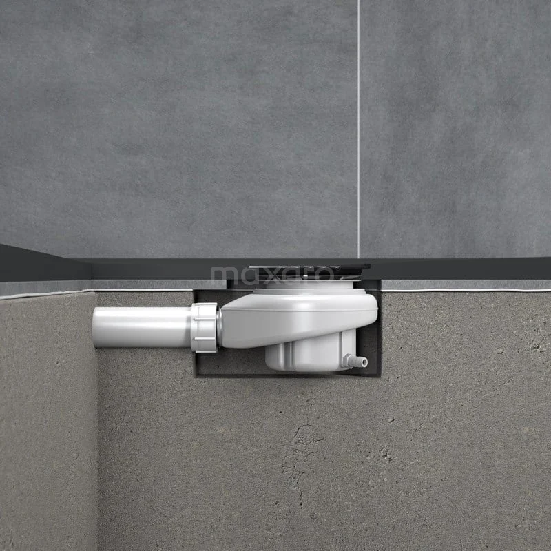 Douchebak 120x100cm Rechthoek Mineraalmarmer Zwart - Afbeelding 2