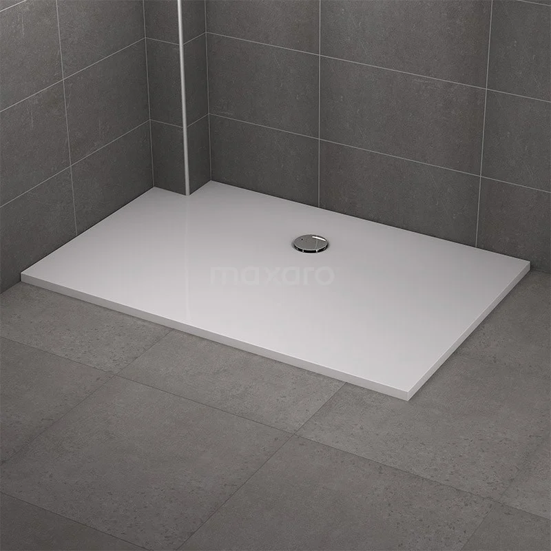 Douchebak 140x90cm Rechthoek Mineraalmarmer Hoogglans Wit - Afbeelding 2