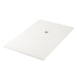 Douchebak 160x100 Cm Rechthoek Mineraalmarmer Wit