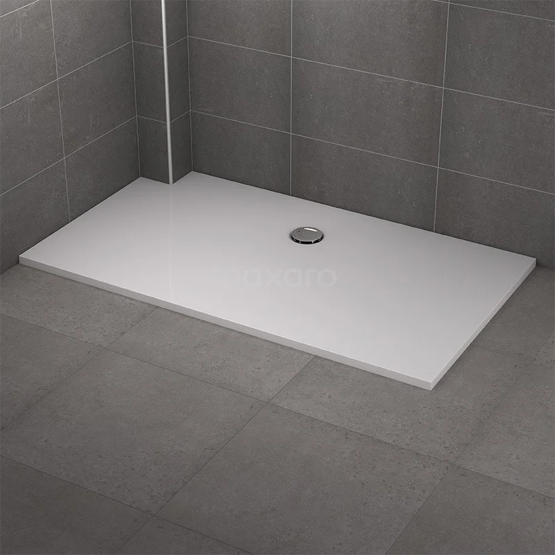 Douchebak 160x90cm Rechthoek Mineraalmarmer Hoogglans Wit - Afbeelding 2